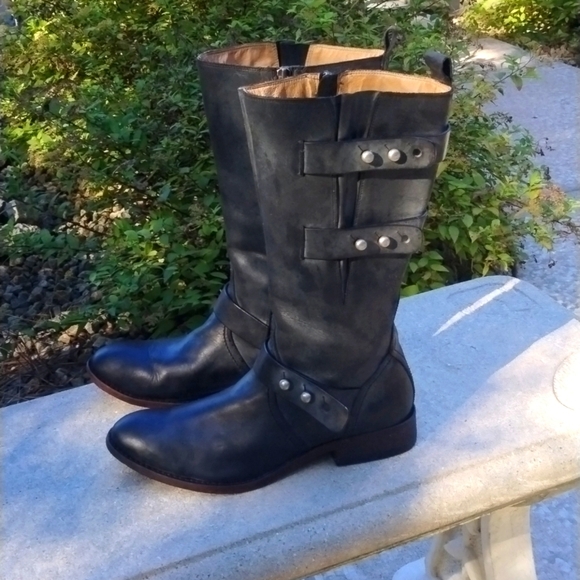 Lucchese Spirit Womens Boots Side Zip Thripple Strap size 9 - Picture 2 of 13